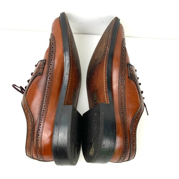 Dexter Brown Pebbled Leather Longwing Wingtip Brogues Oxford Shoes Size 9C - Picture 10 of 16